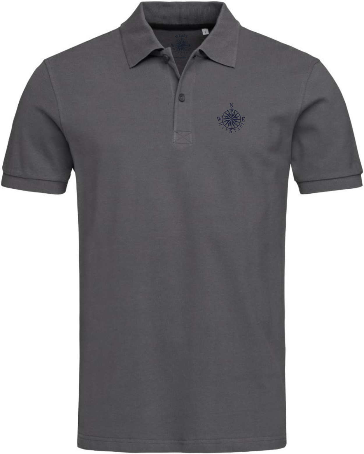 Polo Shirt – NSEW Compass – Slate Grey – wearswhitstable